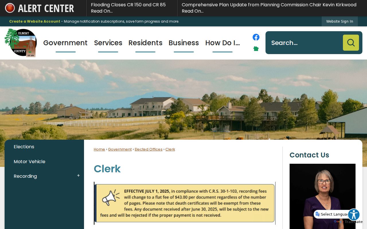 Elbert County case search clerk and recorder distinction