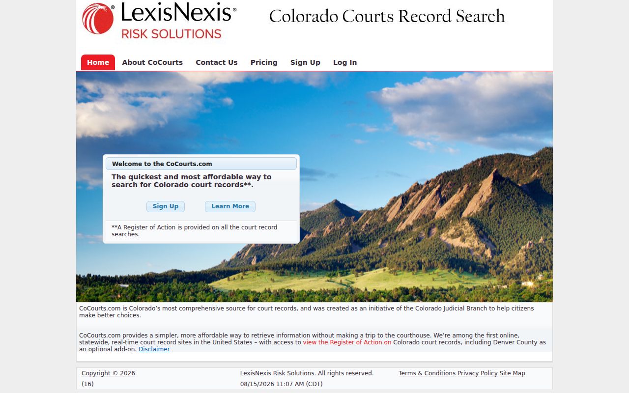 Elbert County case search through CoCourts case history