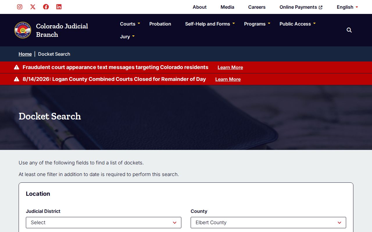 Elbert County court calendar one-week hearing results