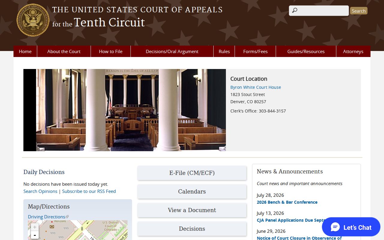 Elbert County criminal docket federal Tenth Circuit source