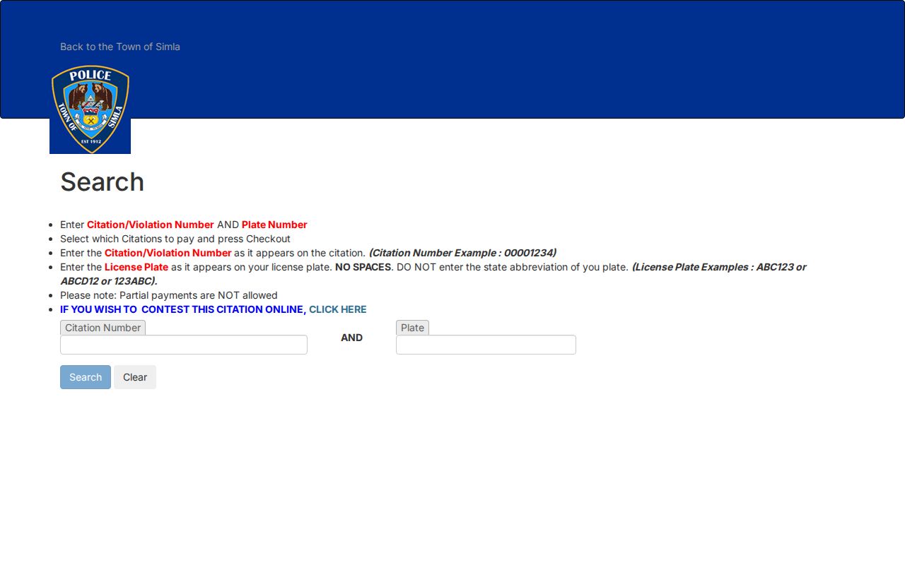 Simla court docket payment portal